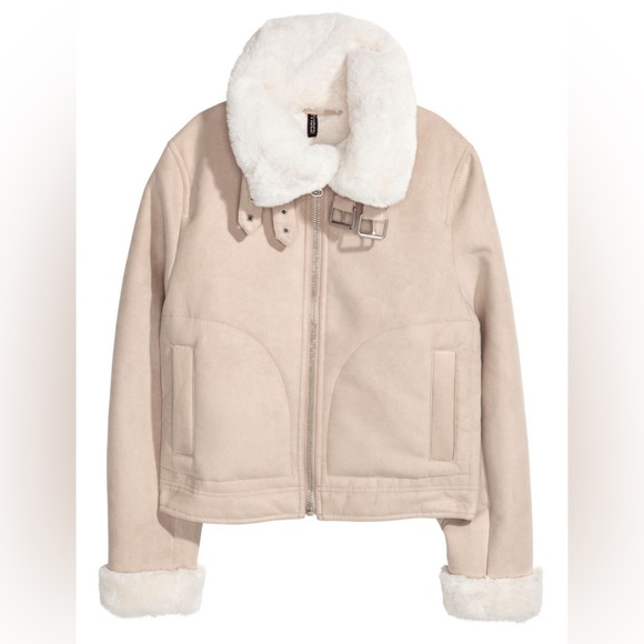 Divided Jackets & Blazers - H&M Divided ‘Jacket with Faux Fur Lining in Beige’